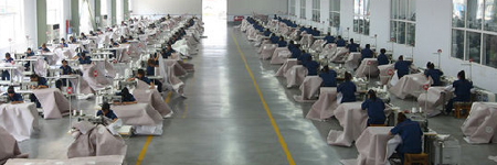 巾幗風采-記景津濾布制造車間